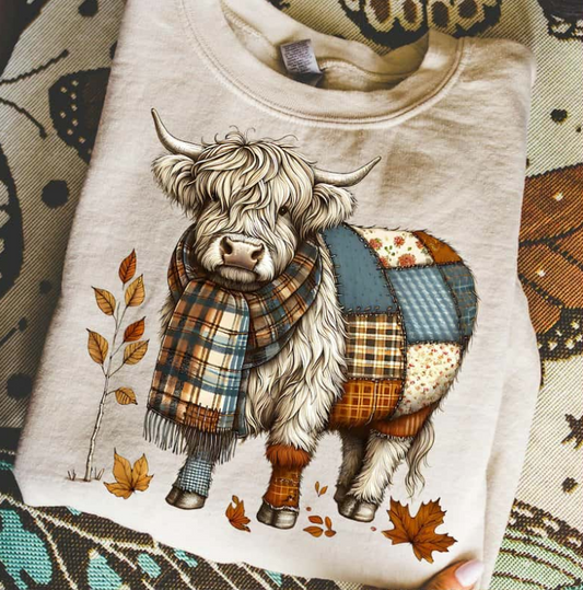 Patchwork fall cow