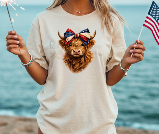 Patriotic Highland Cow
