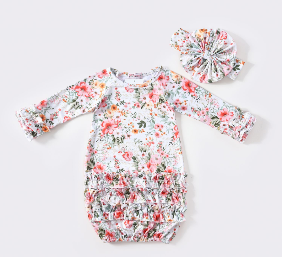 Peach Antique Baby Gown