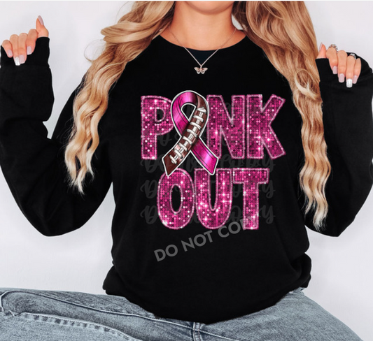 Pink Out Faux Sequin Embroidery