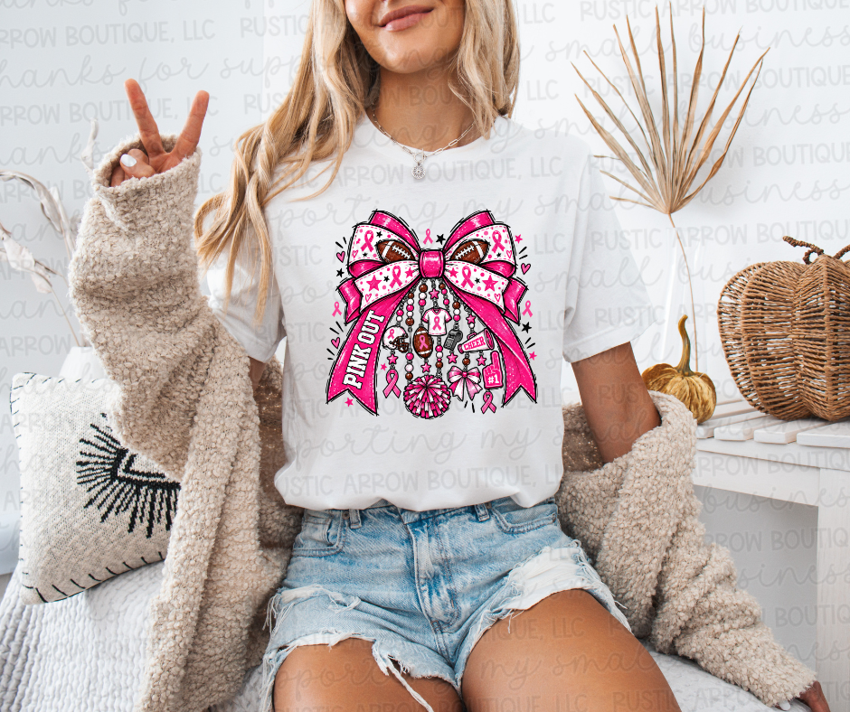 Pink Out Bow with Charms