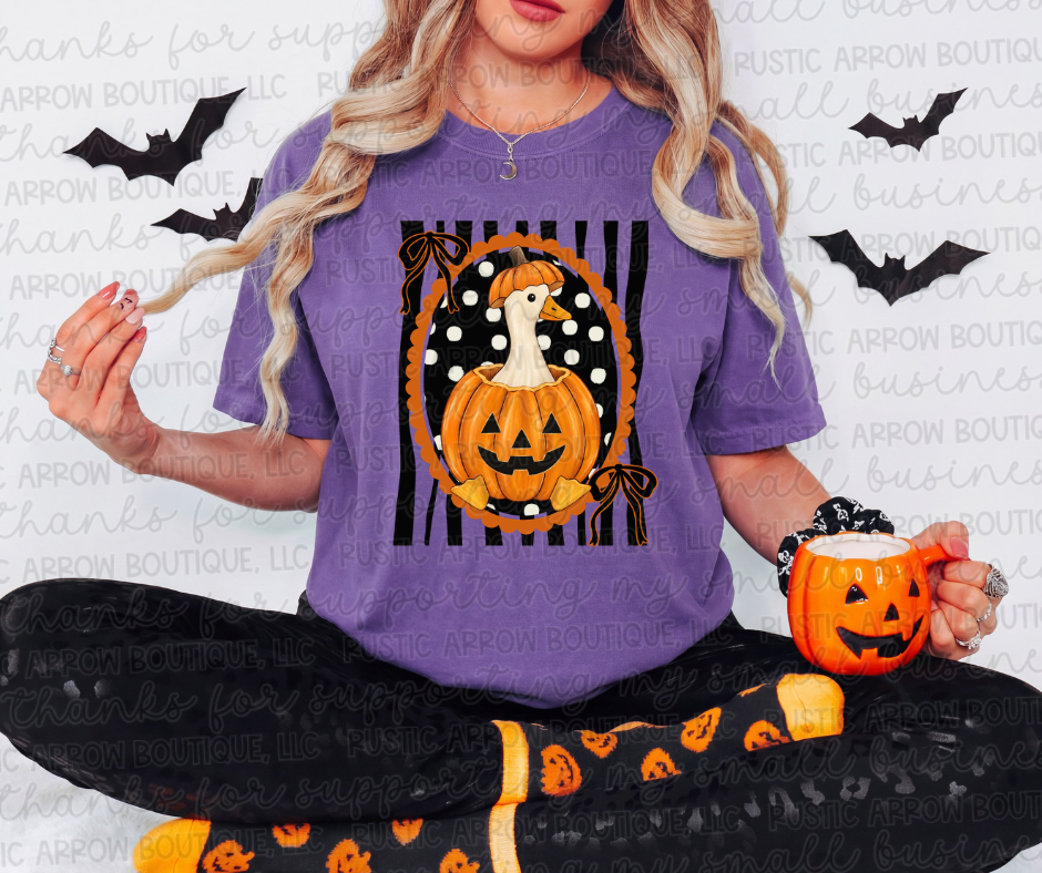 Pumpkin Goose Black Stripes