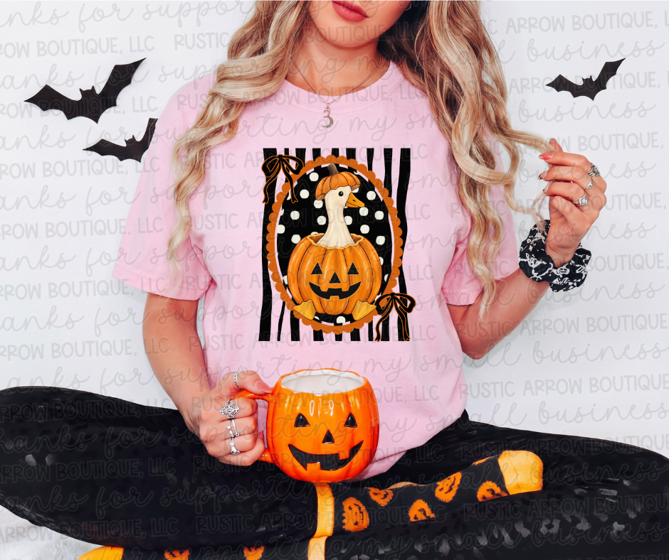 Pumpkin Goose Black Stripes