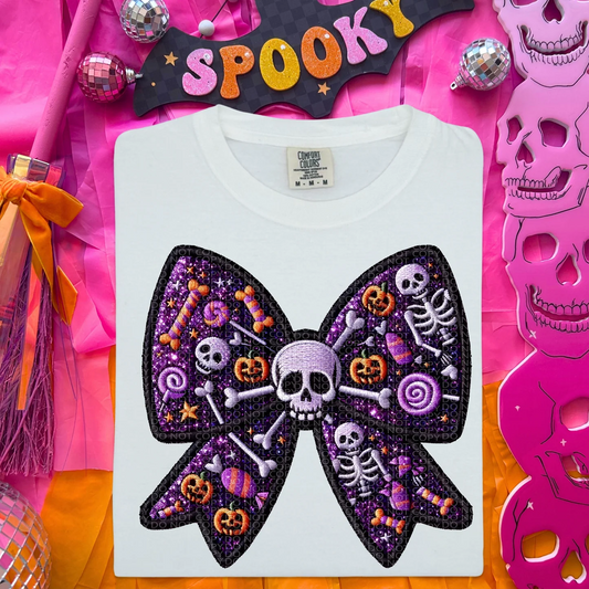 Faux Embroidery Spooky Bows