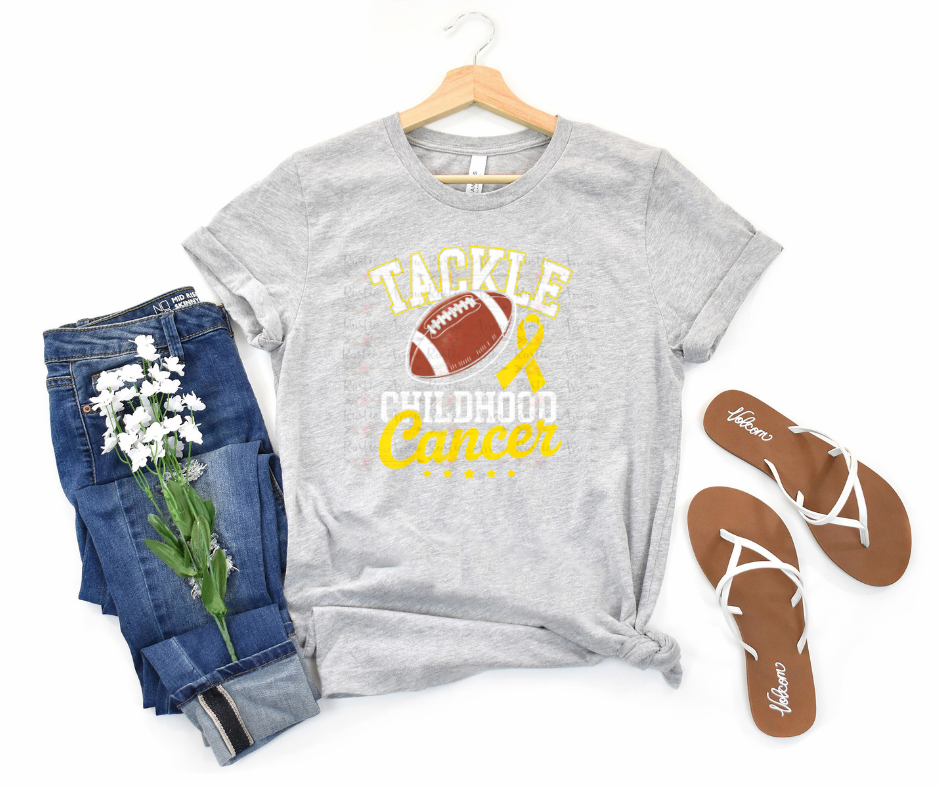 Tackle Childhood Cancer Football and Ribbon