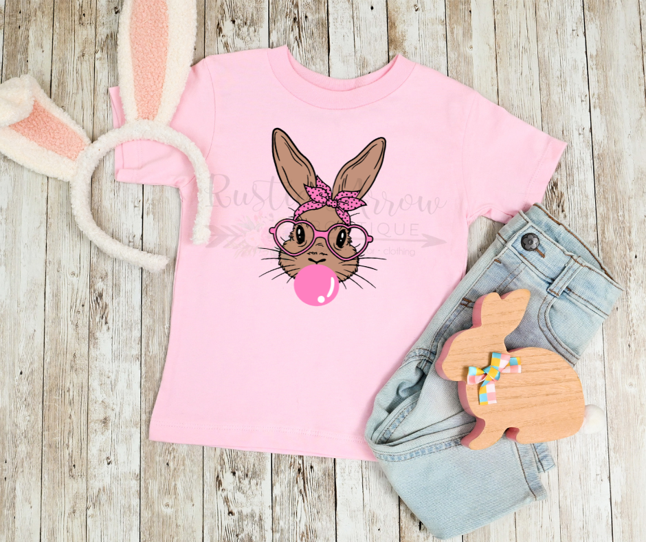 Tan Easter Bunny with Bubble Gum