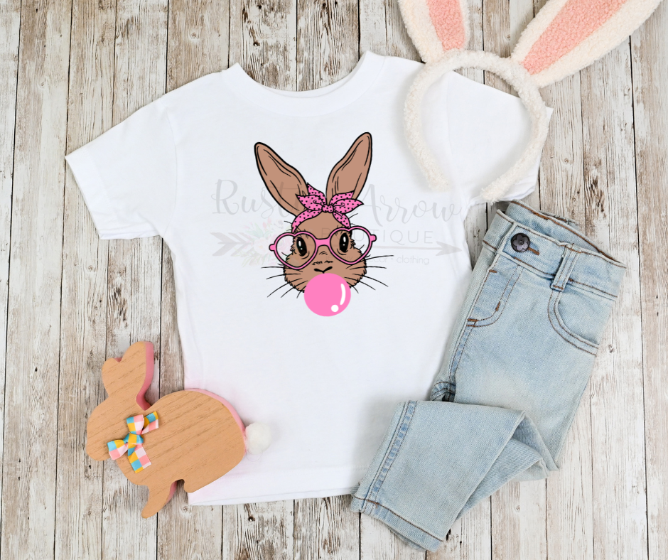 Tan Easter Bunny with Bubble Gum