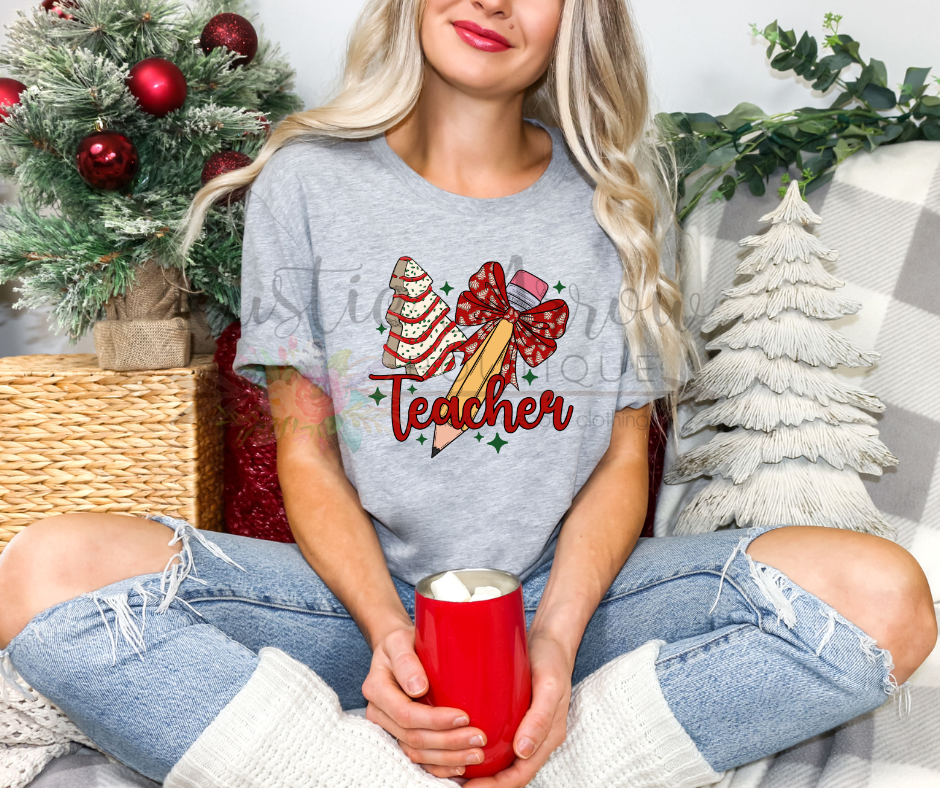 Teacher Christmas Tree Cake