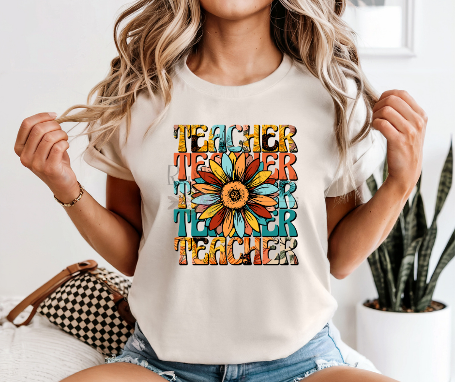 Teacher Stacked Floral