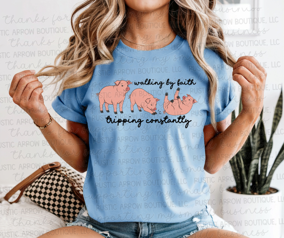 Walking by Faith Tripping Constantly Pigs