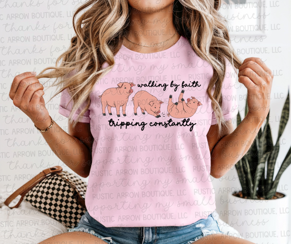 Walking by Faith Tripping Constantly Pigs