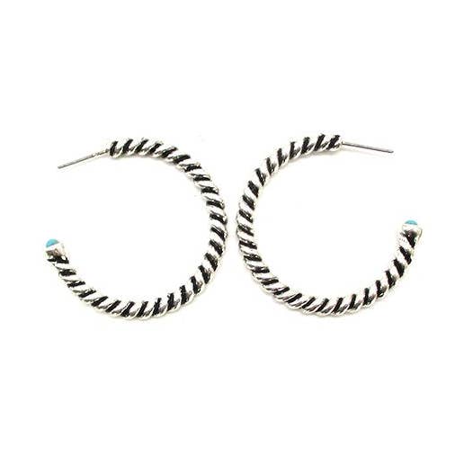 Western Bubble Cord Wire Hoop Earring