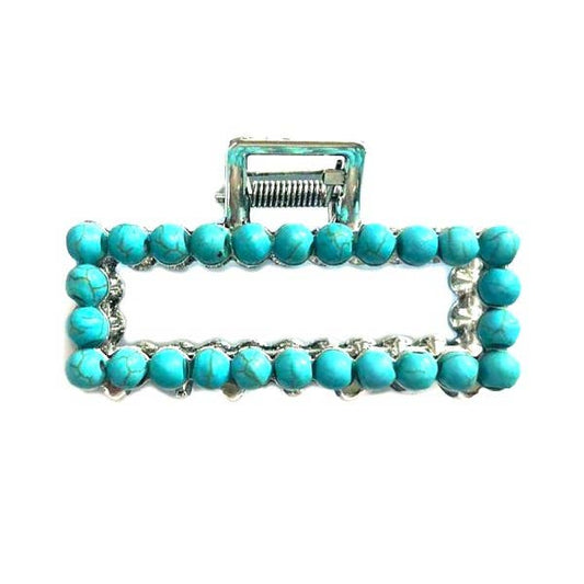 Western Mini Navajo Pearl Hair Claw - Turquoise