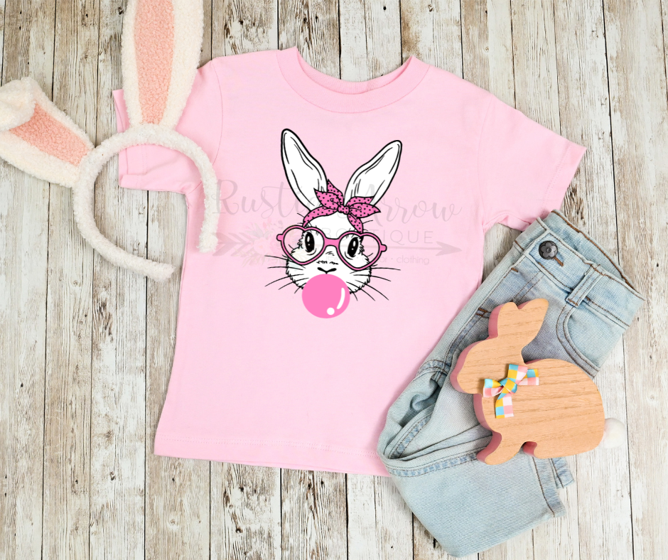 White Easter Bunny with Bubble Gum