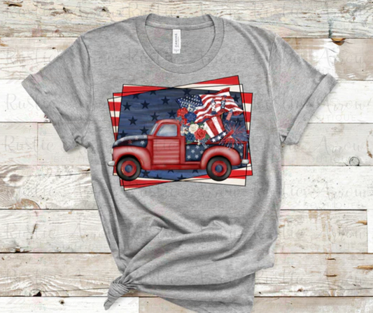 American Patriotic Truck with Flag