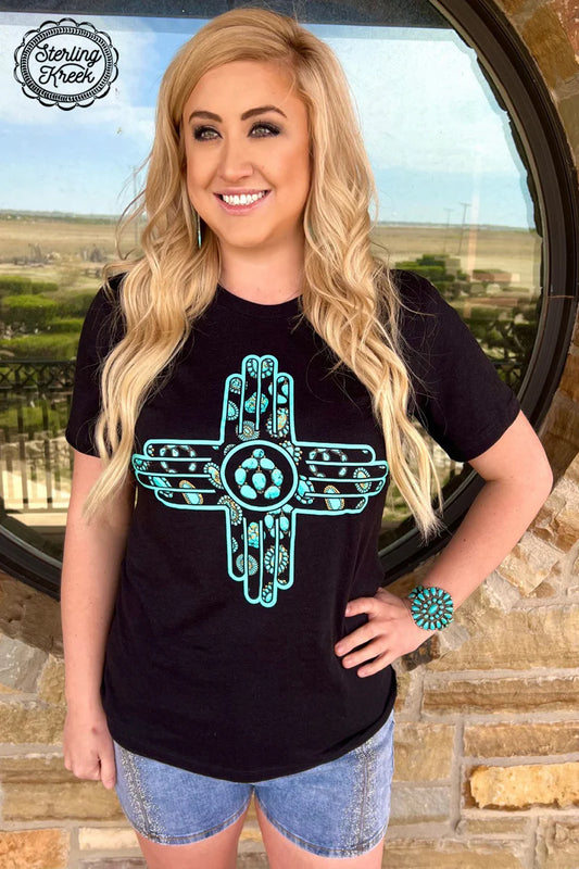 New Mexico in Turquoise Tee